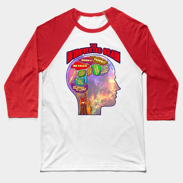 Introverted Brain Baseball T-Shirt by Intelligent Designs